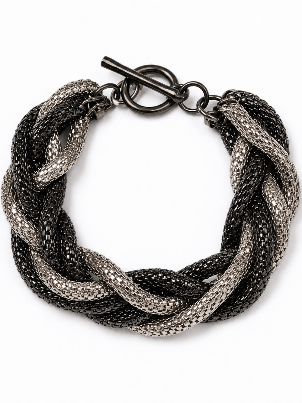 Braided mesh toggle bracelet